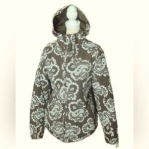 BURTON BROWN & TURQUOISE PAISLEY WINTER SKI PARKA JACKET PRE LOVED (S)